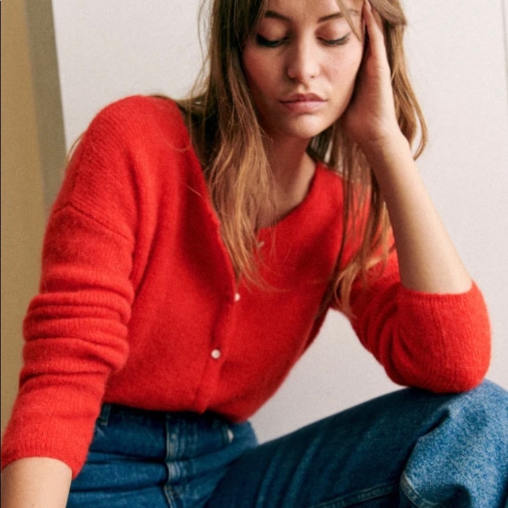 Sezane Gaspard Cardigan, Red XS